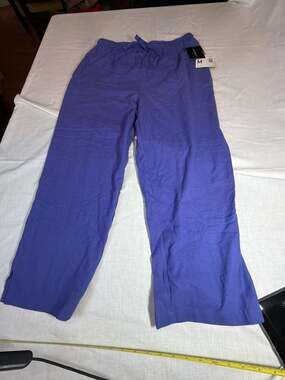 Sage Harbor 100% Silk Drawstring Pants Purple Size M